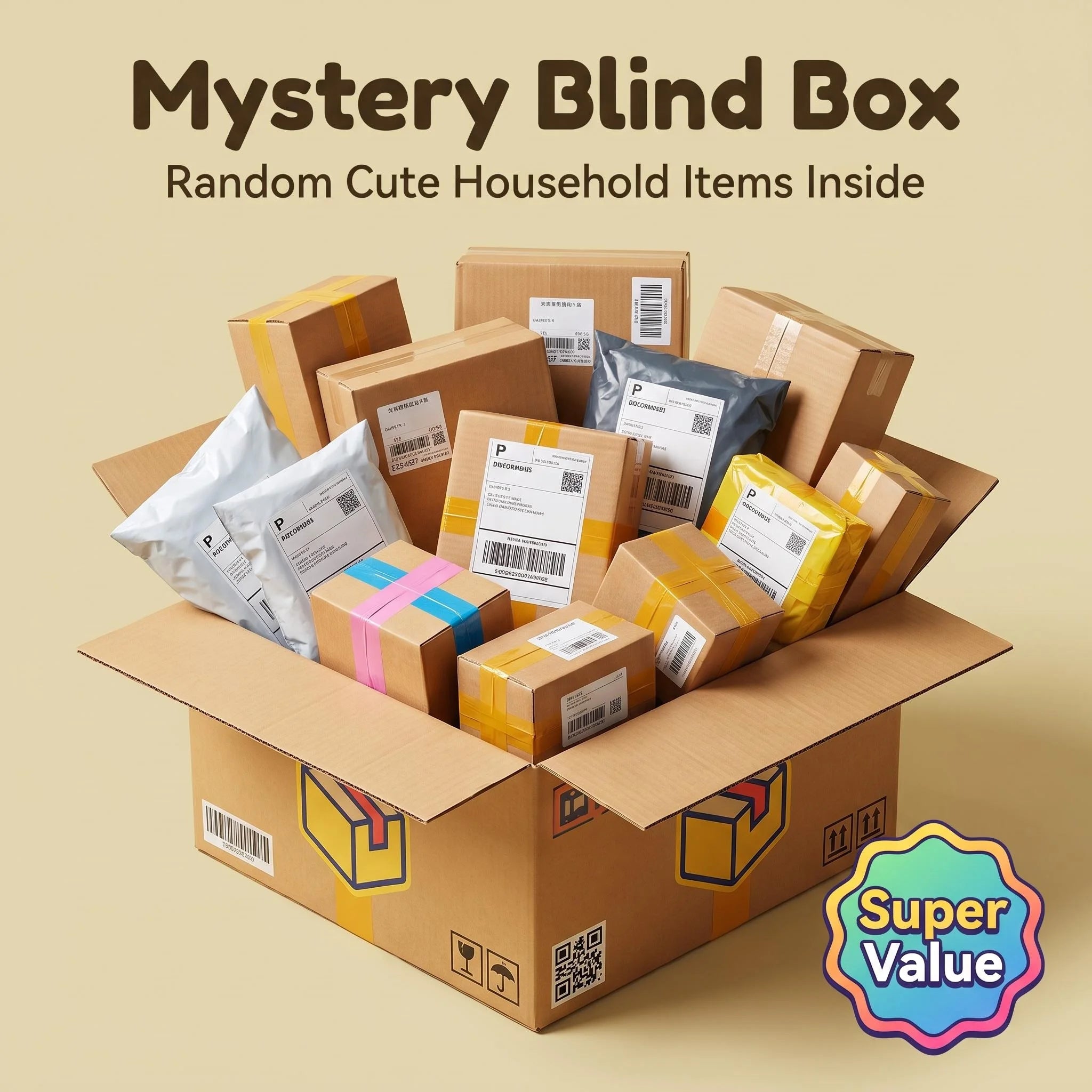Mystery Home Essentials Box, Surprise Household Items Gift Set, Random Daily Use Products, Kitchen Accessories, Cleaning Supplie