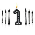 7Pcs Racing Cars Birthday Candles Set,Cake Numeral 0-9  Candles Number Glitter Cake Topper Decoration for Party,gifts