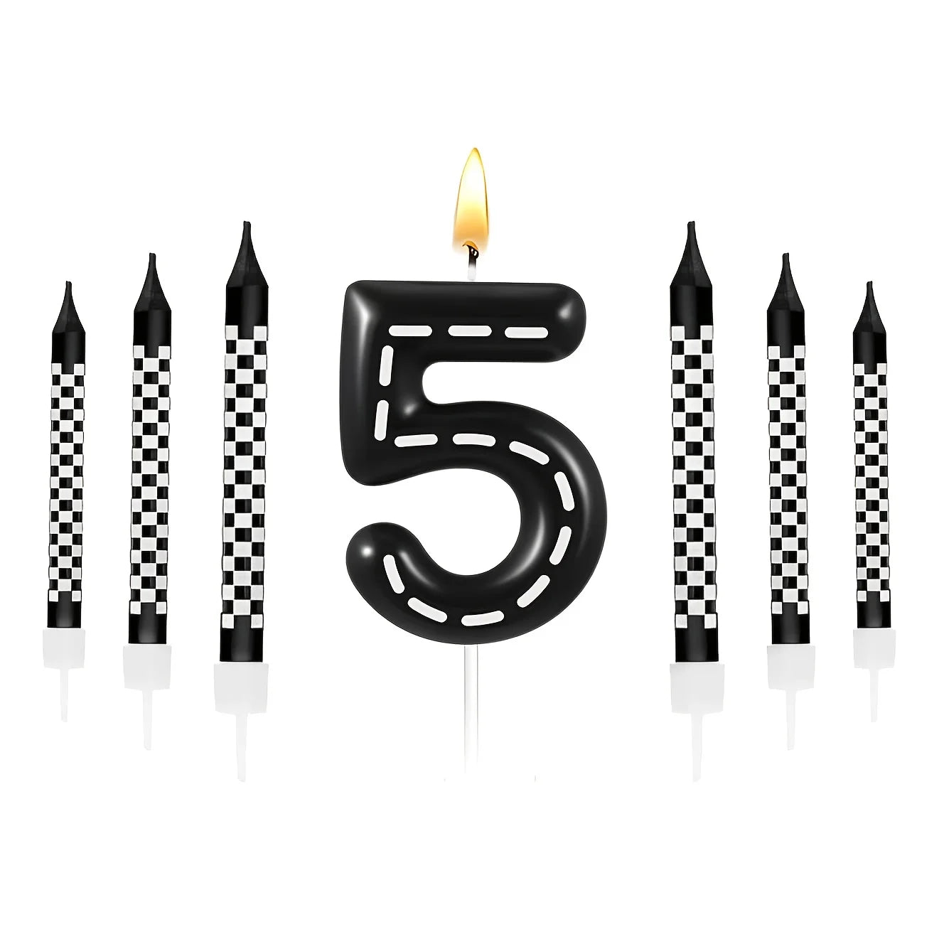 7Pcs Racing Cars Birthday Candles Set,Cake Numeral 0-9  Candles Number Glitter Cake Topper Decoration for Party,gifts