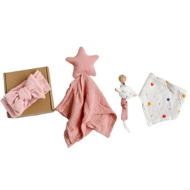 4Pcs Infant Care Gift Set Includes Essential Bath Items Baby Birth Gift Box Burping Cloth for Newborns Up to 1 Month