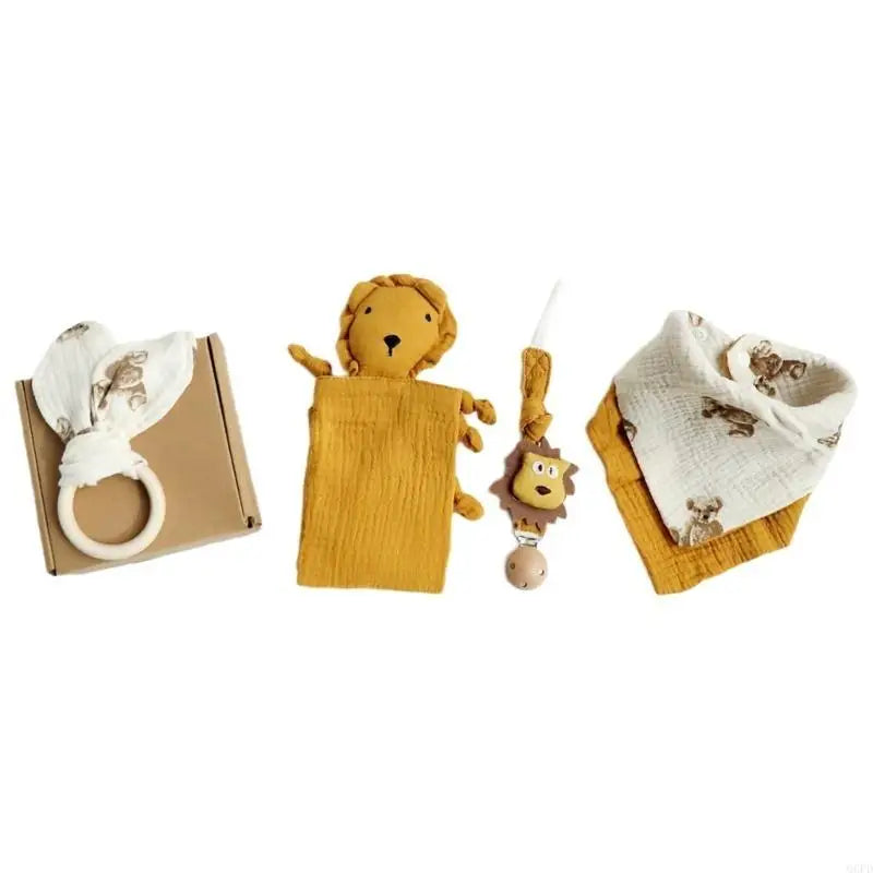 4Pcs Infant Care Gift Set Includes Essential Bath Items Baby Birth Gift Box Burping Cloth for Newborns Up to 1 Month