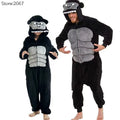 Adults Kids Monster Monkey Blanket Onesie Animal Chimpanzee Hooded Pyjamas Adult Gorilla Union Suit Halloween Costume For Family
