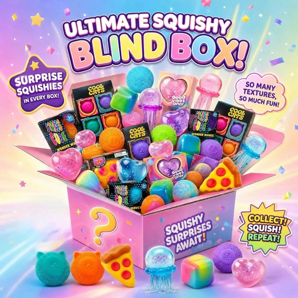 100+Pcs Sensory Squishy Blind Box Series, Random Cute Slow Rise Toy, Collectible Stress Ball Fidget Surprise Gift