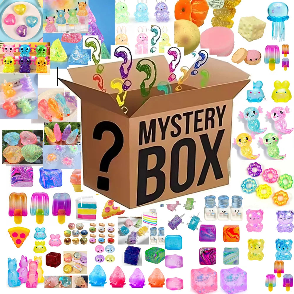 100+Pcs Sensory Squishy Blind Box Series, Random Cute Slow Rise Toy, Collectible Stress Ball Fidget Surprise Gift