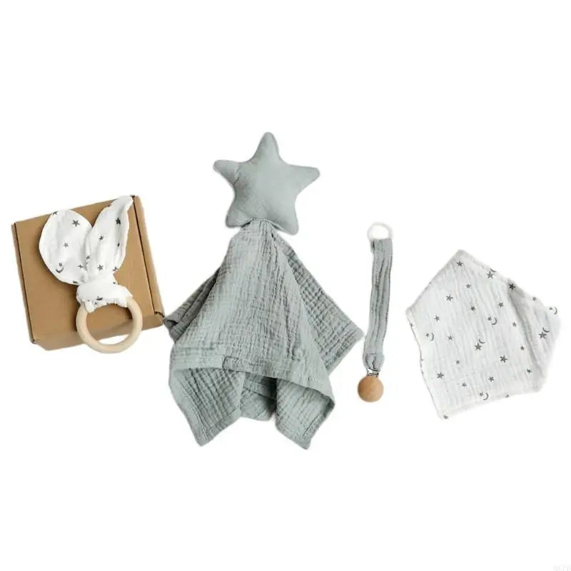 4Pcs Infant Care Gift Set Includes Essential Bath Items Baby Birth Gift Box Burping Cloth for Newborns Up to 1 Month