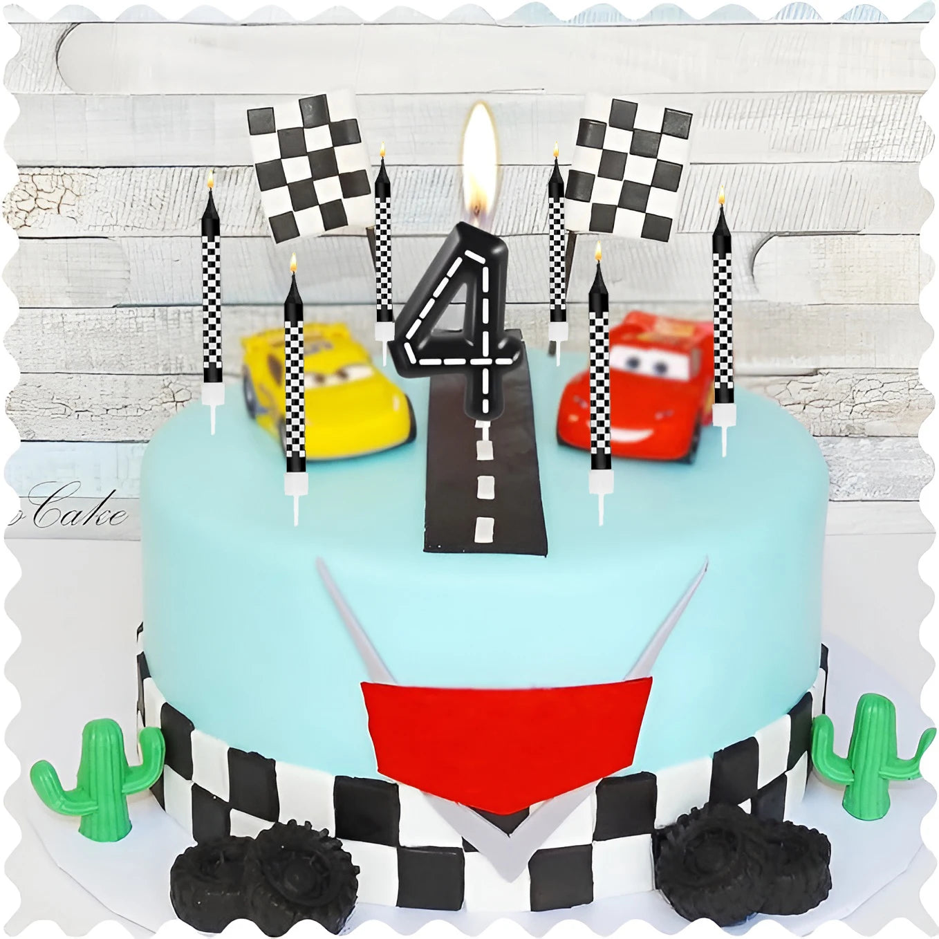 7Pcs Racing Cars Birthday Candles Set,Cake Numeral 0-9  Candles Number Glitter Cake Topper Decoration for Party,gifts