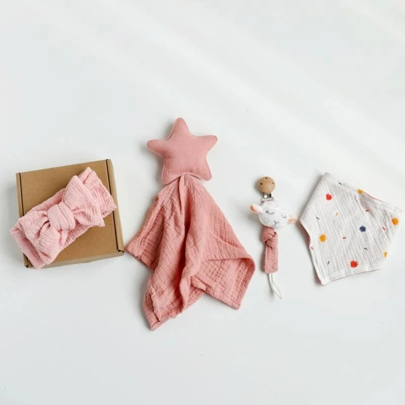 4Pcs Infant Care Gift Set Includes Essential Bath Items Baby Birth Gift Box Burping Cloth for Newborns Up to 1 Month
