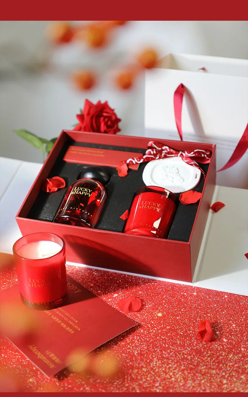 Scented candle gift box, household essential oil set, wedding fragrance, New Year's gift, New Year's souvenir