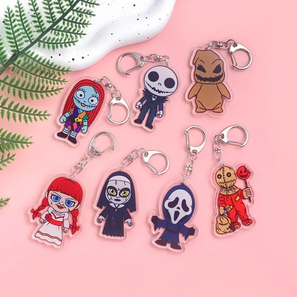 1/15Pcs Cartoon The Nightmare Before Christmas Acrylic Keychain Backpack Pendant Bag Charms Accessories Decoration Holiday Gifts
