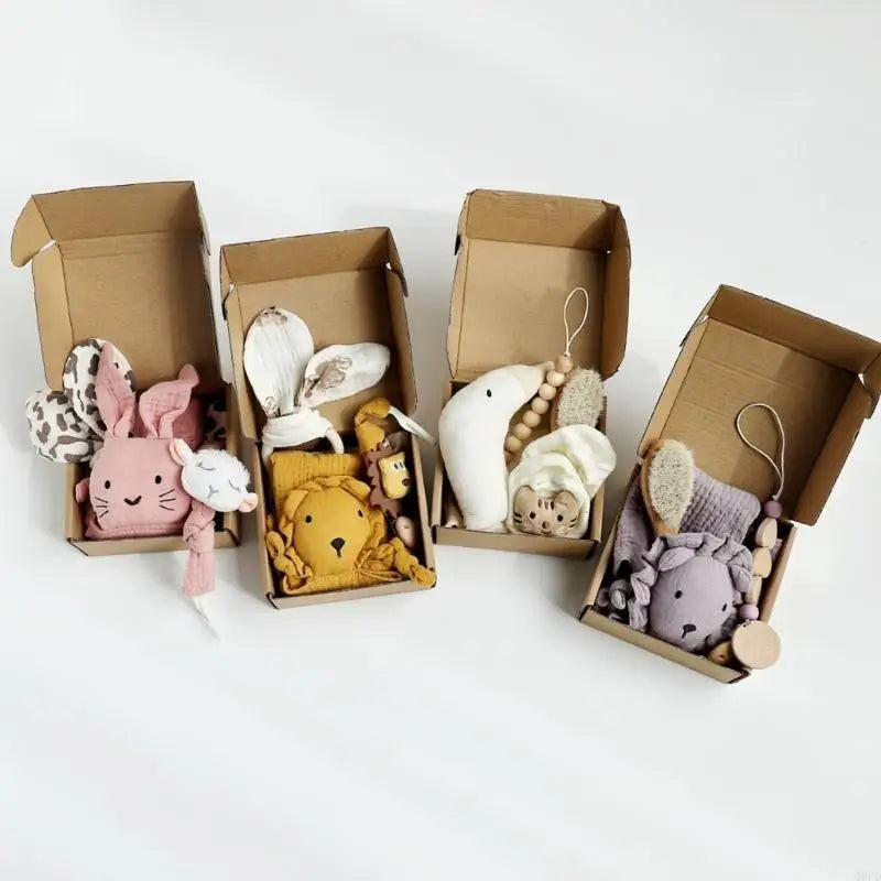 4Pcs Infant Care Gift Set Includes Essential Bath Items Baby Birth Gift Box Burping Cloth for Newborns Up to 1 Month