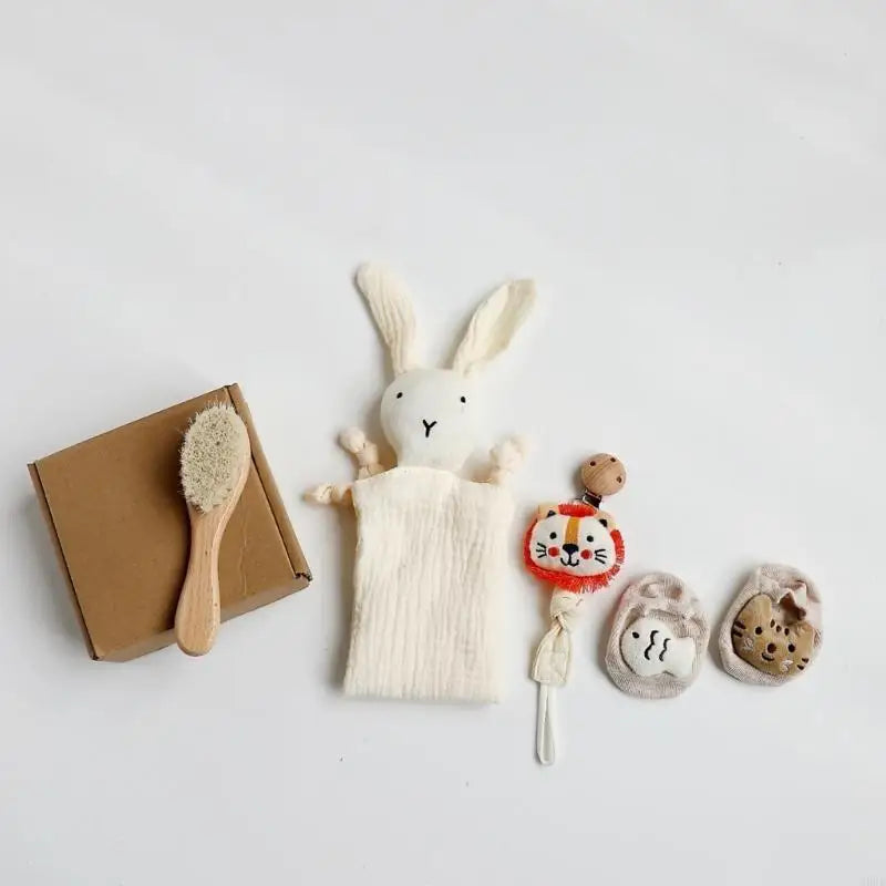 4Pcs Infant Care Gift Set Includes Essential Bath Items Baby Birth Gift Box Burping Cloth for Newborns Up to 1 Month
