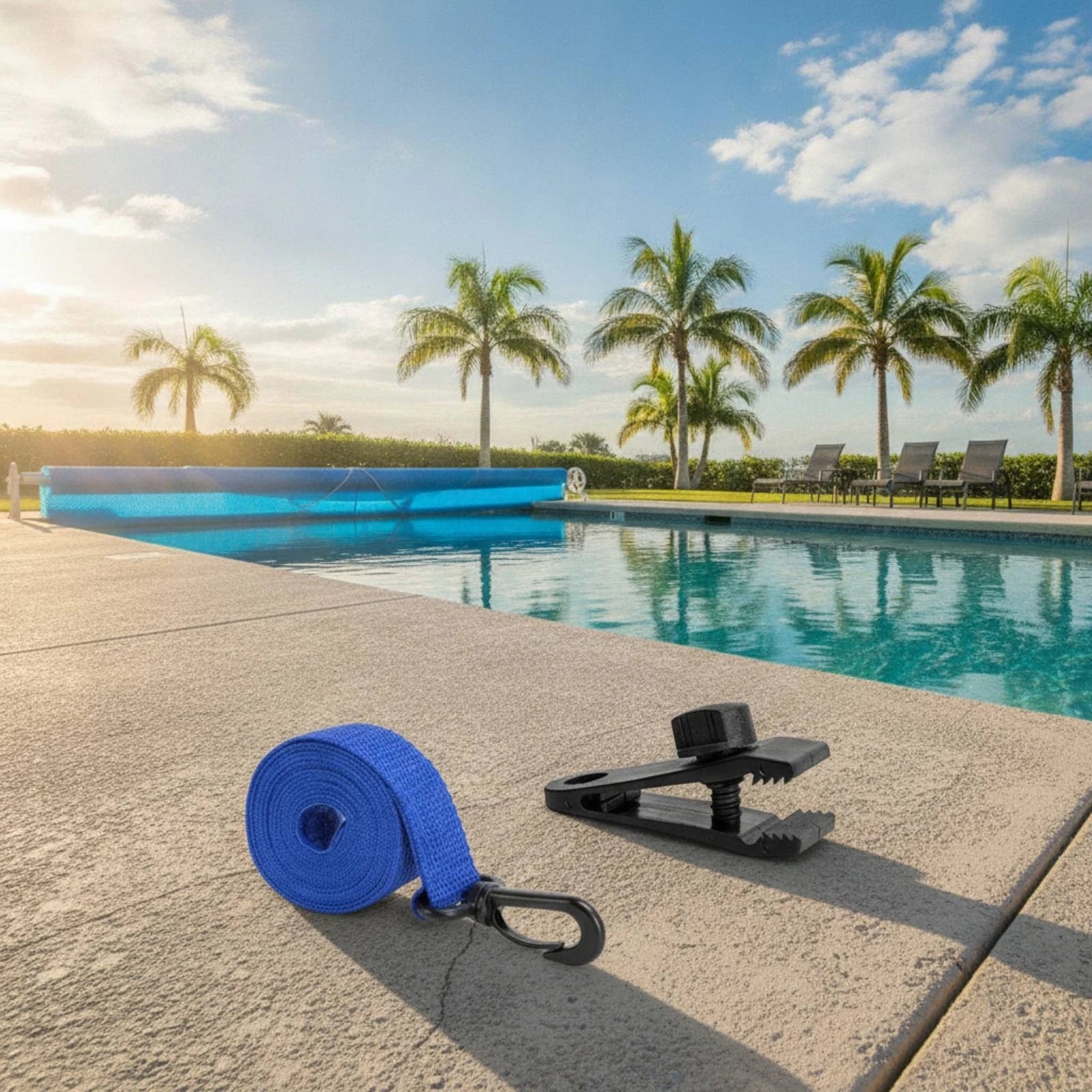 8 Pieces Solar Blanket Strap Kit Easy to Install Solar Cover Reel Strap Kit Long-Lasting Replacement
