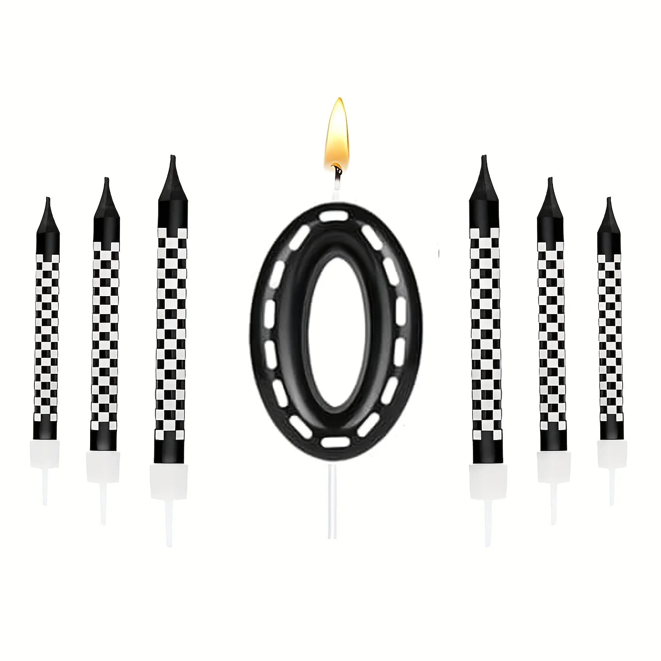 7Pcs Racing Cars Birthday Candles Set,Cake Numeral 0-9  Candles Number Glitter Cake Topper Decoration for Party,gifts
