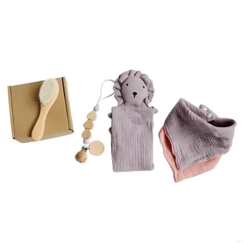 4Pcs Infant Care Gift Set Includes Essential Bath Items Baby Birth Gift Box Burping Cloth for Newborns Up to 1 Month