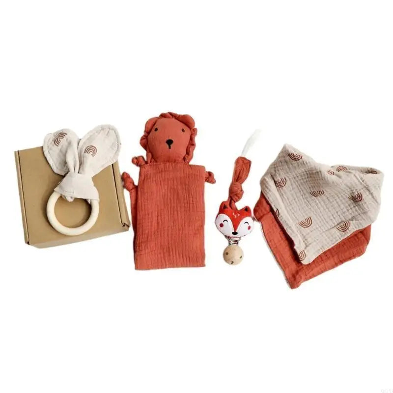 4Pcs Infant Care Gift Set Includes Essential Bath Items Baby Birth Gift Box Burping Cloth for Newborns Up to 1 Month