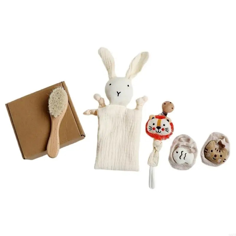 4Pcs Infant Care Gift Set Includes Essential Bath Items Baby Birth Gift Box Burping Cloth for Newborns Up to 1 Month