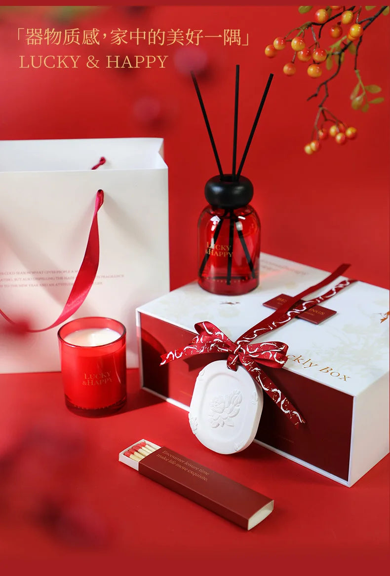 Scented candle gift box, household essential oil set, wedding fragrance, New Year's gift, New Year's souvenir