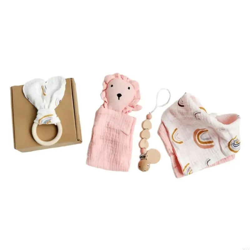 4Pcs Infant Care Gift Set Includes Essential Bath Items Baby Birth Gift Box Burping Cloth for Newborns Up to 1 Month